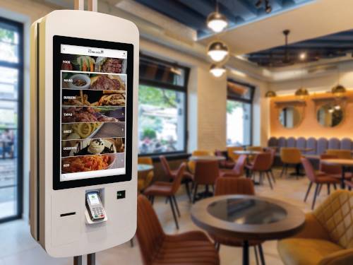 Self Service kiosk with EPOS software in diner